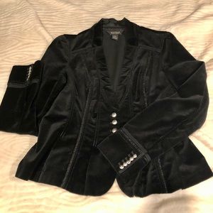 WHBM Black Velvet Studio Blazer